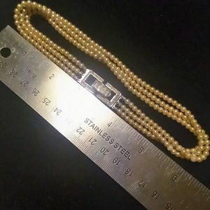 Trifari Vintage Costume Jewelry faux pearl choker 12" length